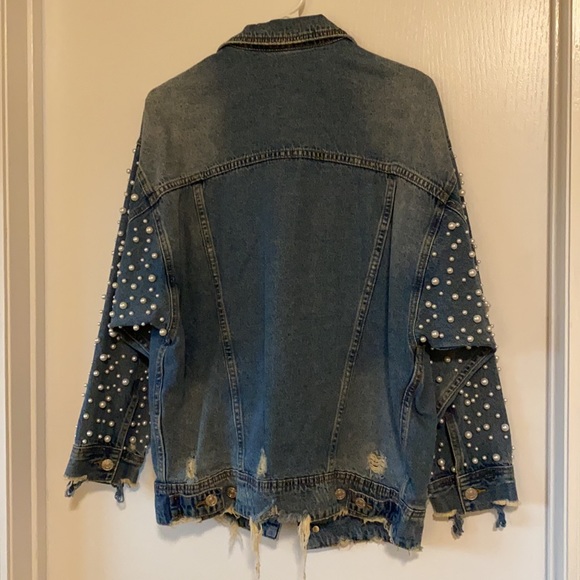 Pearl Detail Denim Jacket - Picture 4 of 4